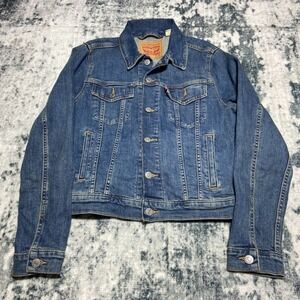 Levi Strauss Co Womens Medium Blue Denim Trucker Jacket Classic Style